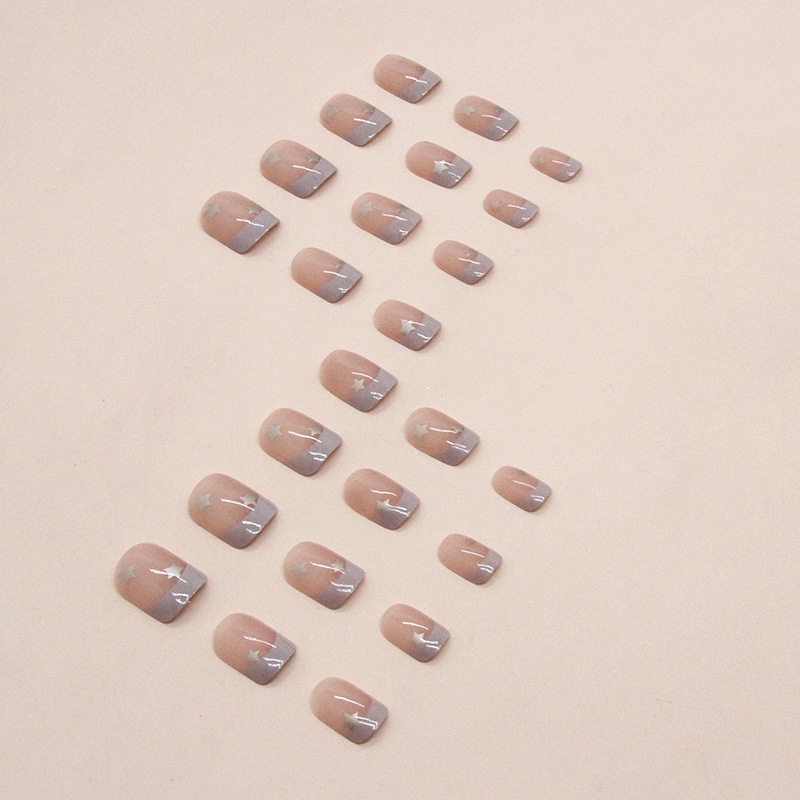 Grey Star Short Nails