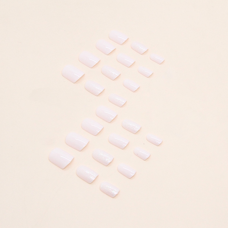 White cotton Short Nails