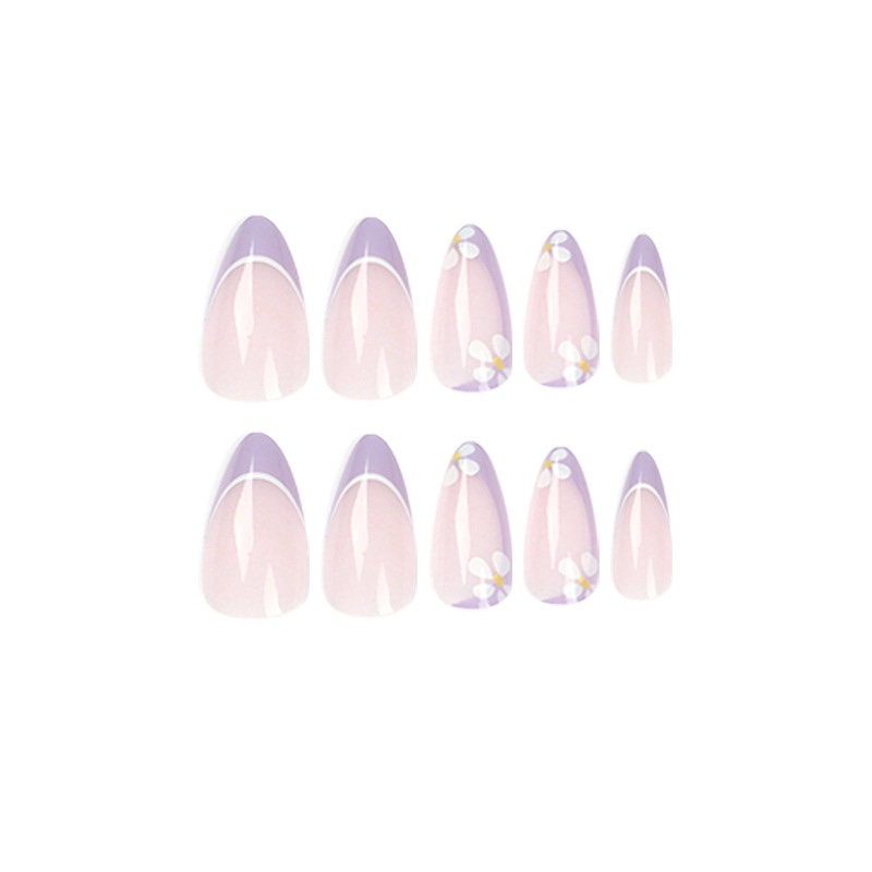 Purple flowers Medium Nails