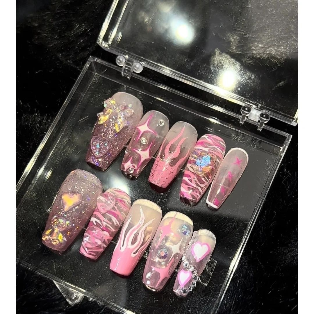 Y2K Pink Handmade Nails