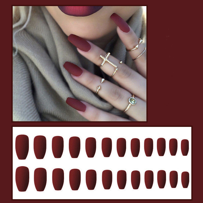 M29 Matte Solid Colour Medium Coffin Nails