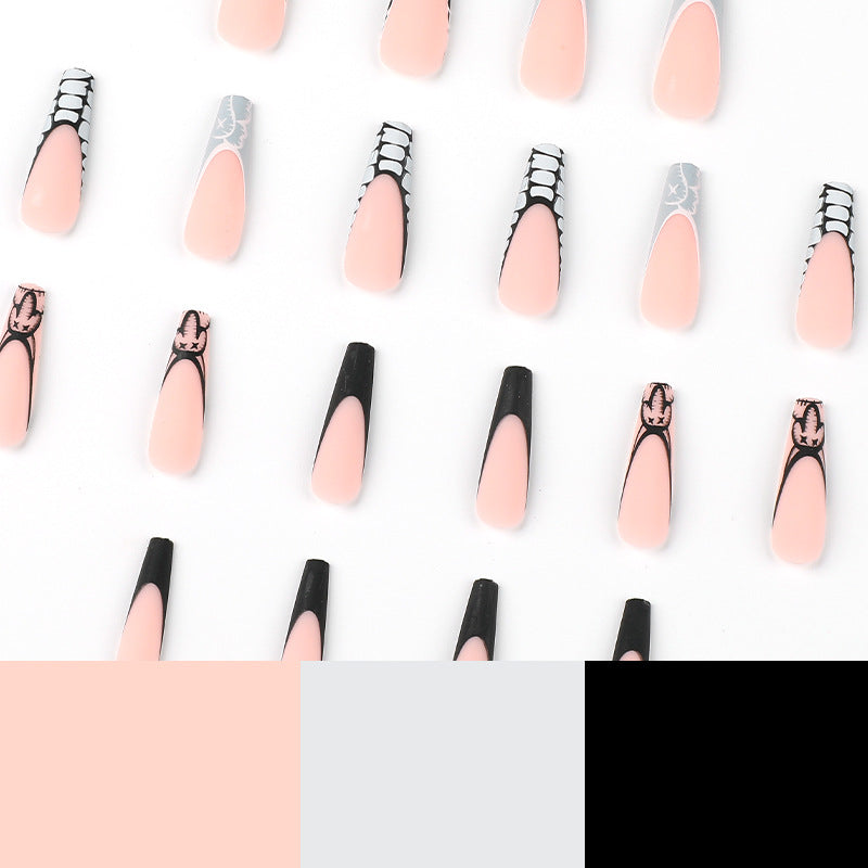 L26 Alligator scrub French long nails