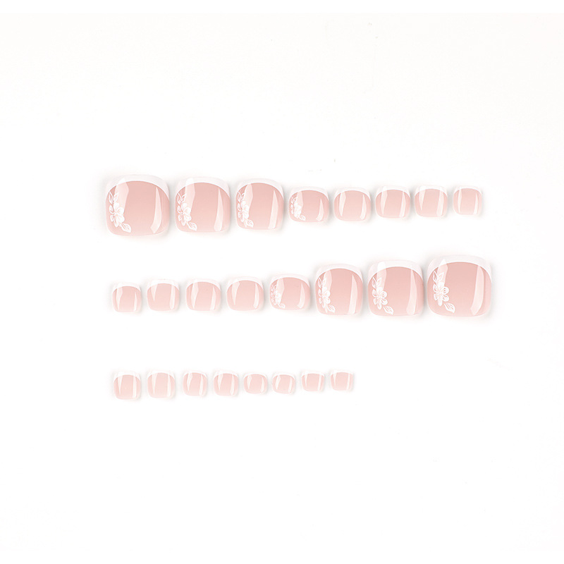 White French Tip Toe Nails