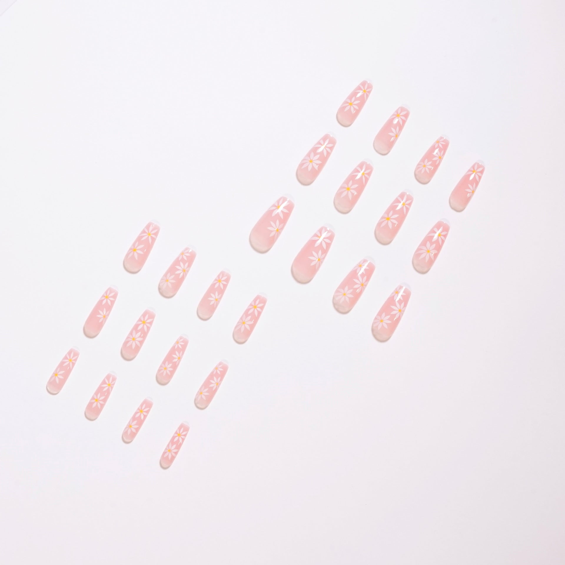 M43 Nude sunflower medium nails