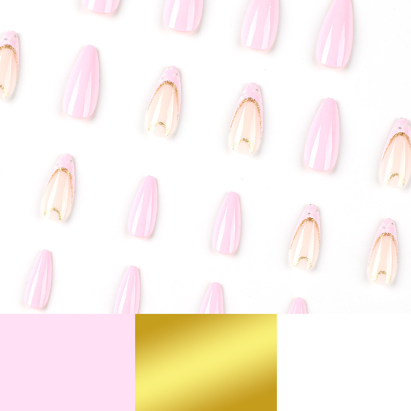 M104 Purple French white flowers almond medium nails