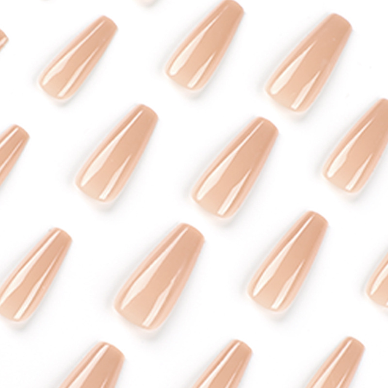 Nude Coffin Long Nails