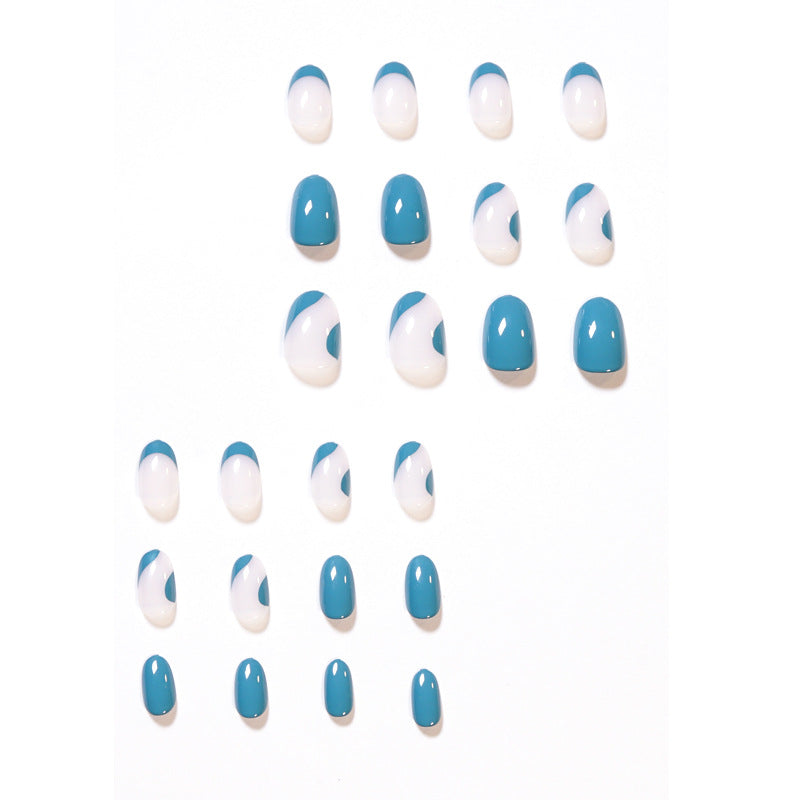 M38 Blue line French Medium Nails