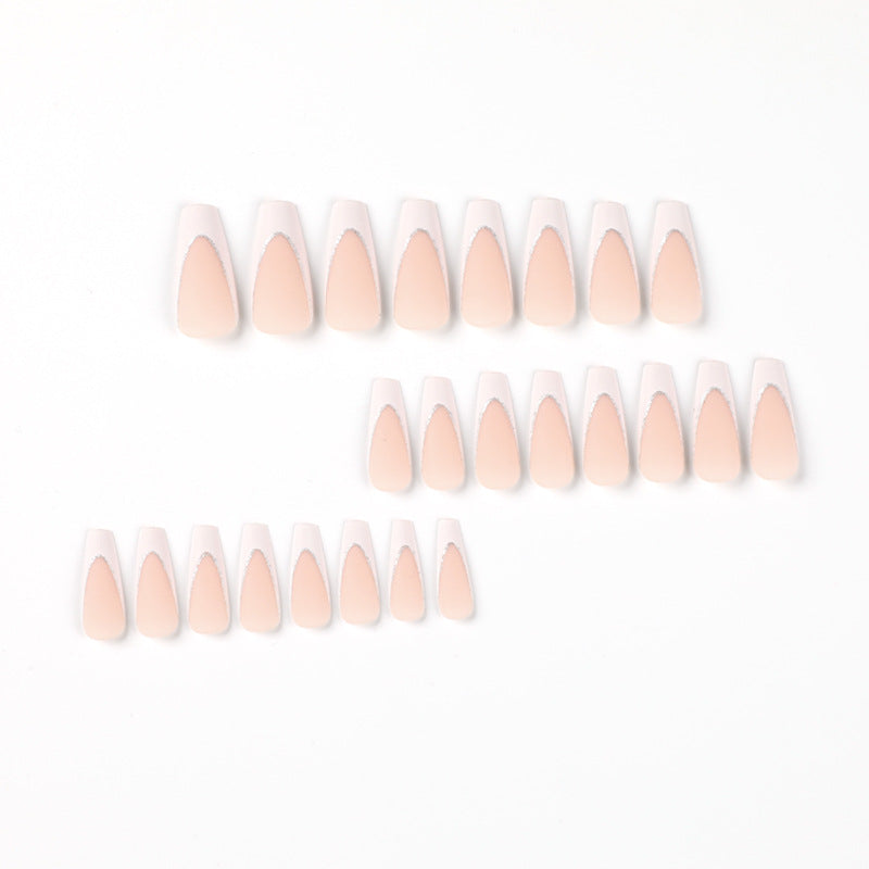 L25 White frosted high French long nails