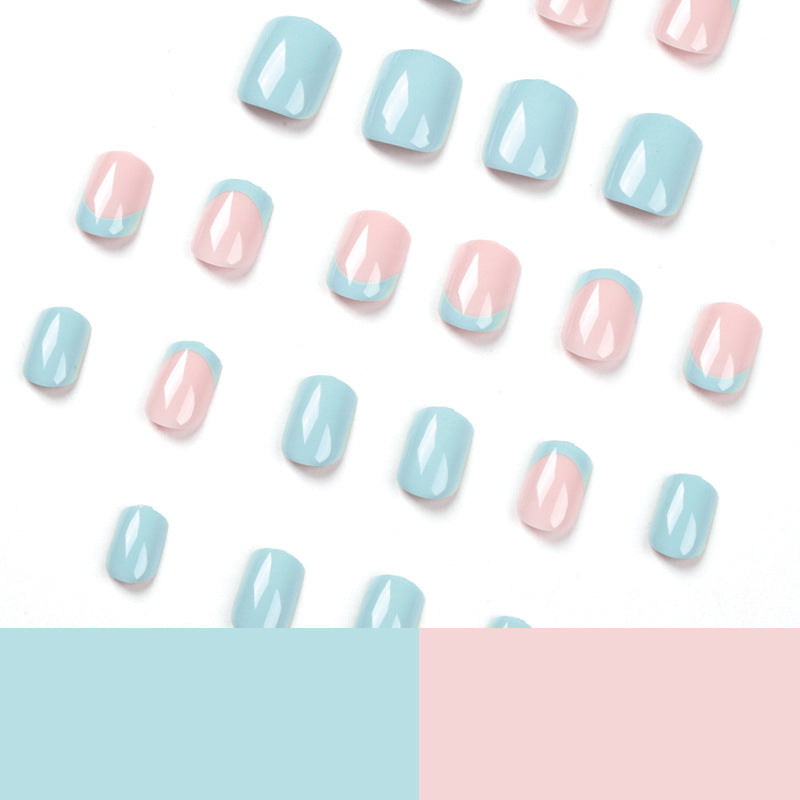 S4 Mint green French Short Nail