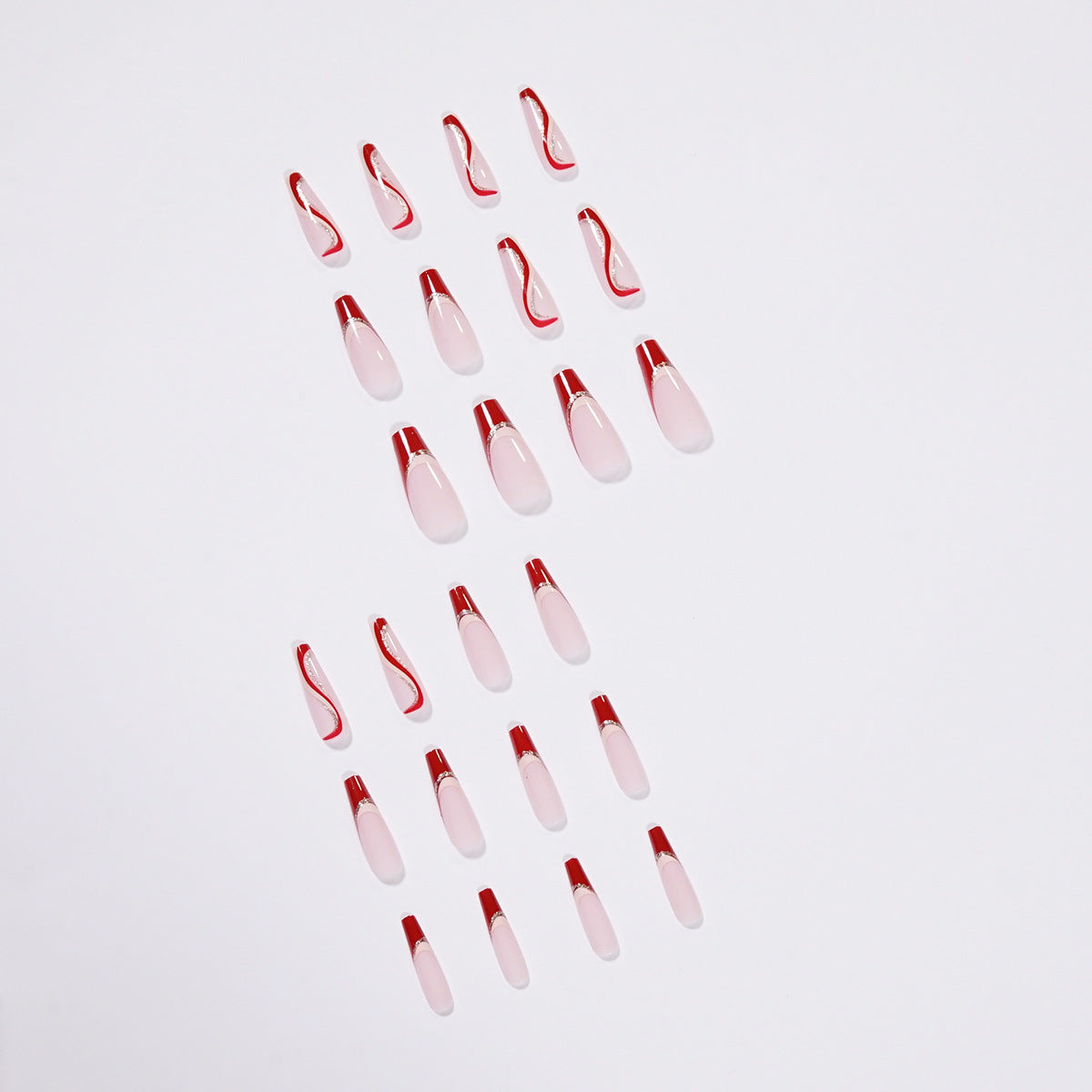 L9 Burgundy line French Long Nail