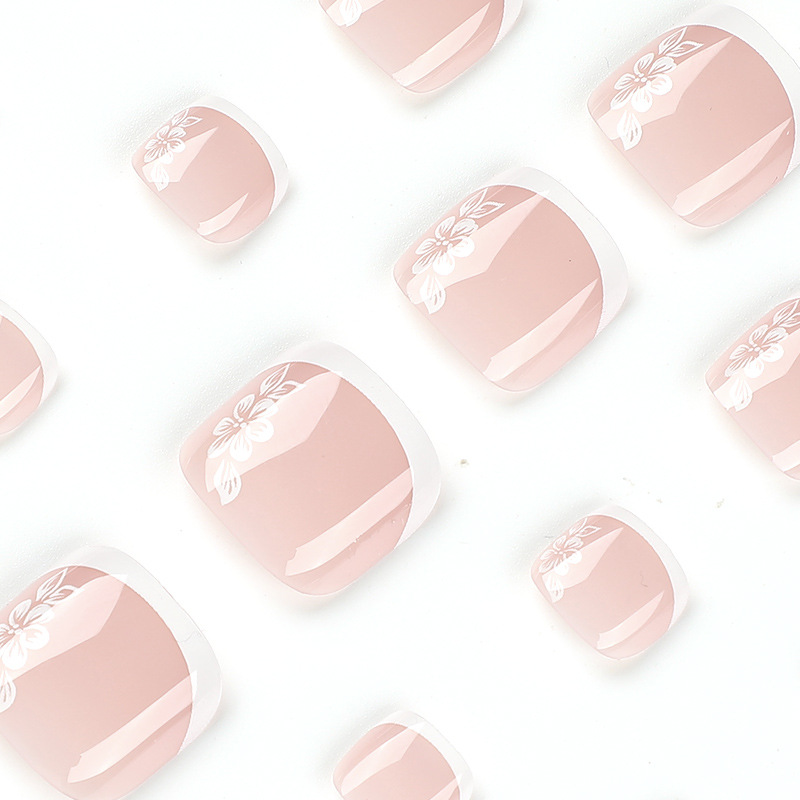 White French Tip Toe Nails