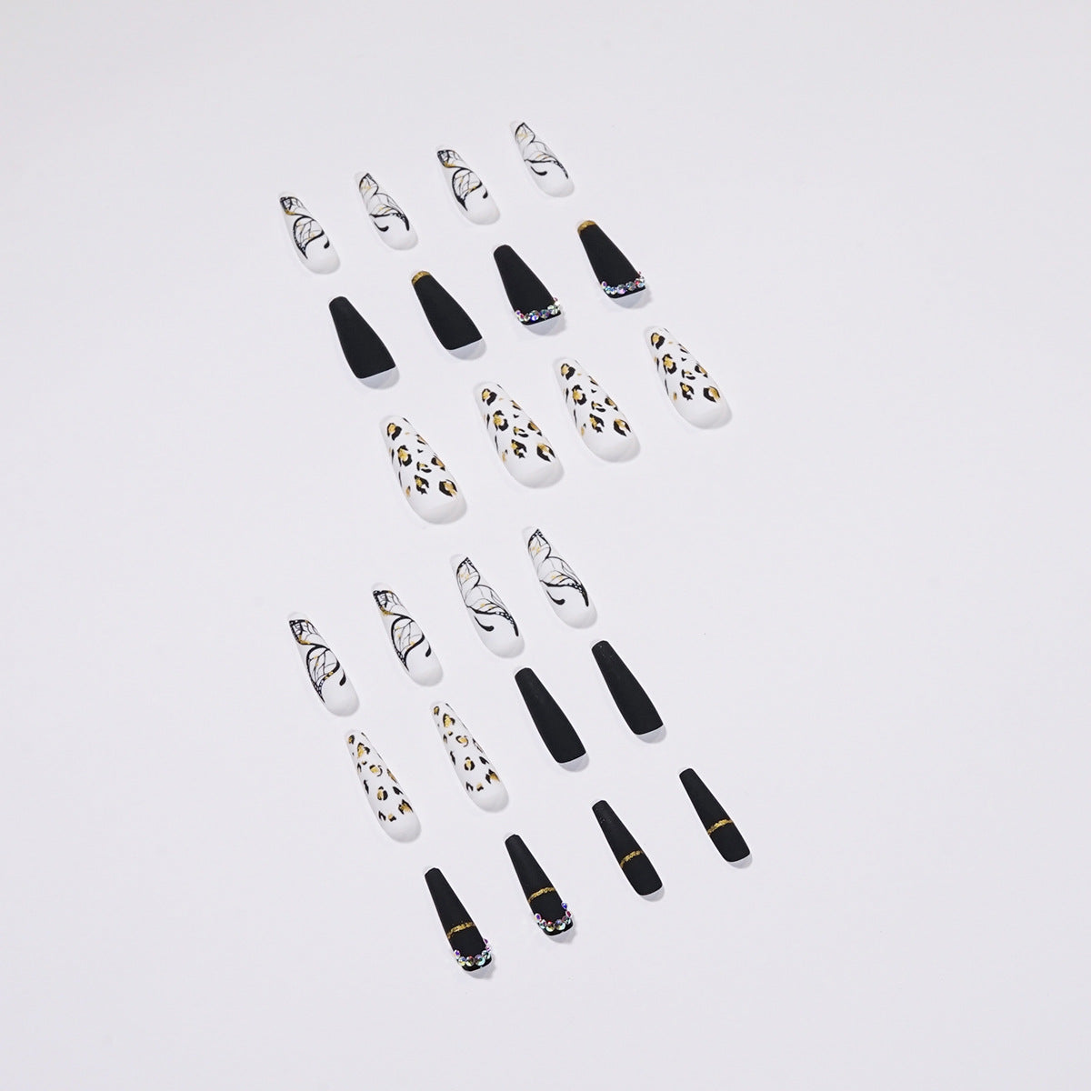 L8 Leopard print butterfly scrub Long Nail