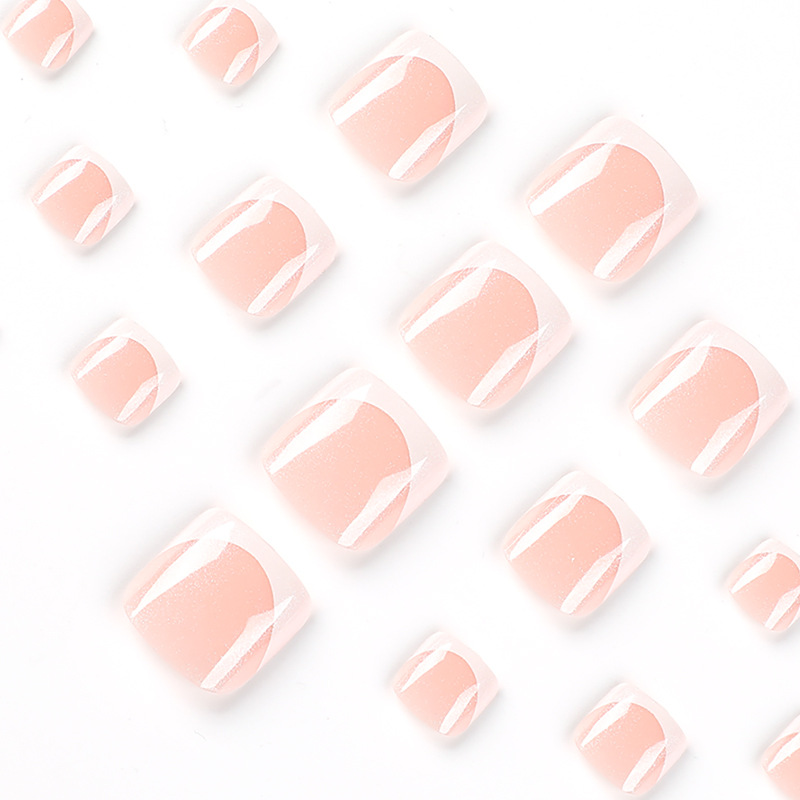 Classic French Tip Toe Nails