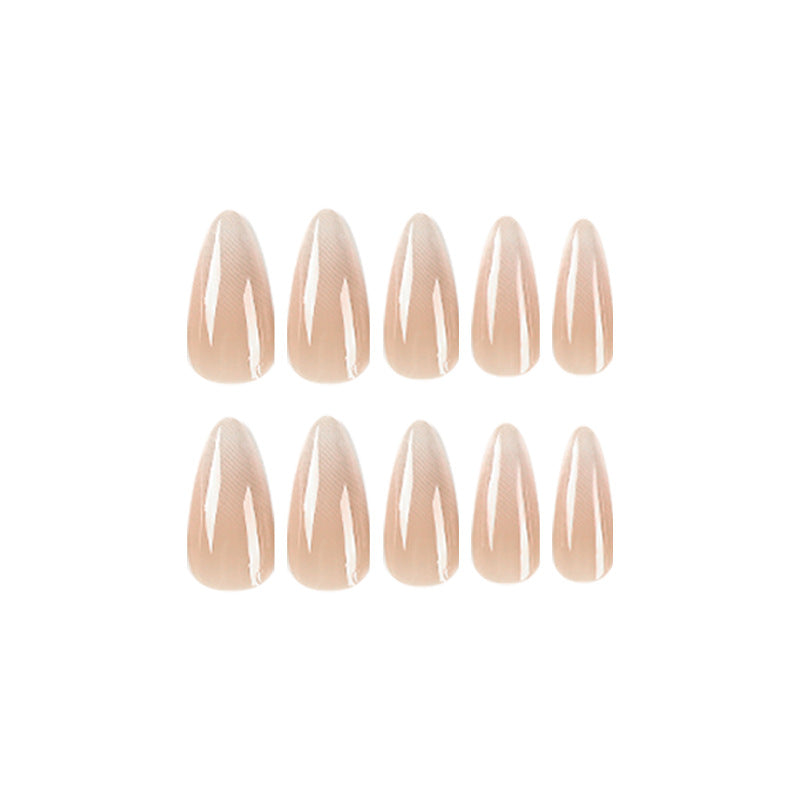 M72 Nude pure color simple medium nails