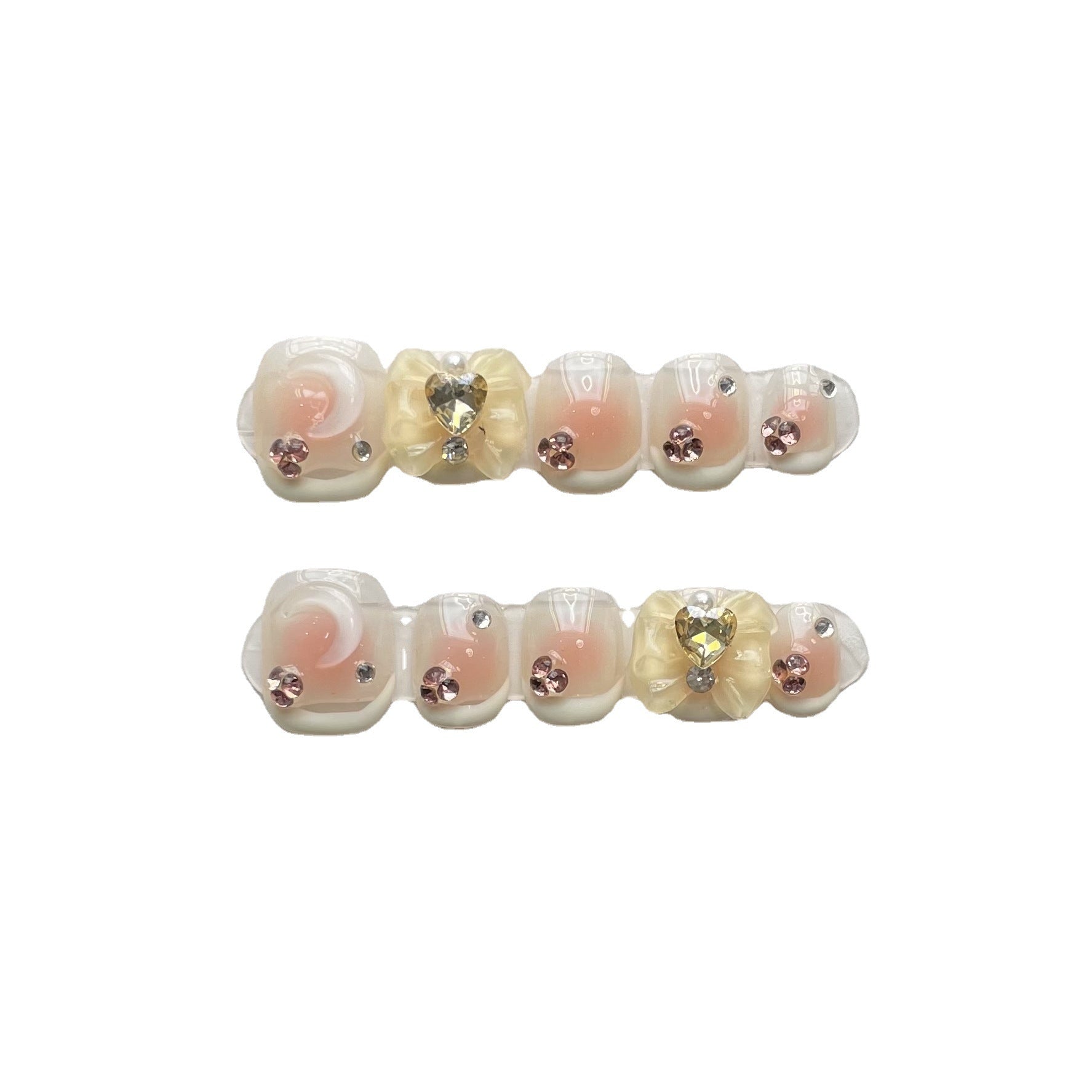 H7 Blusher Handmade Coffin Nail Blush French Short nails