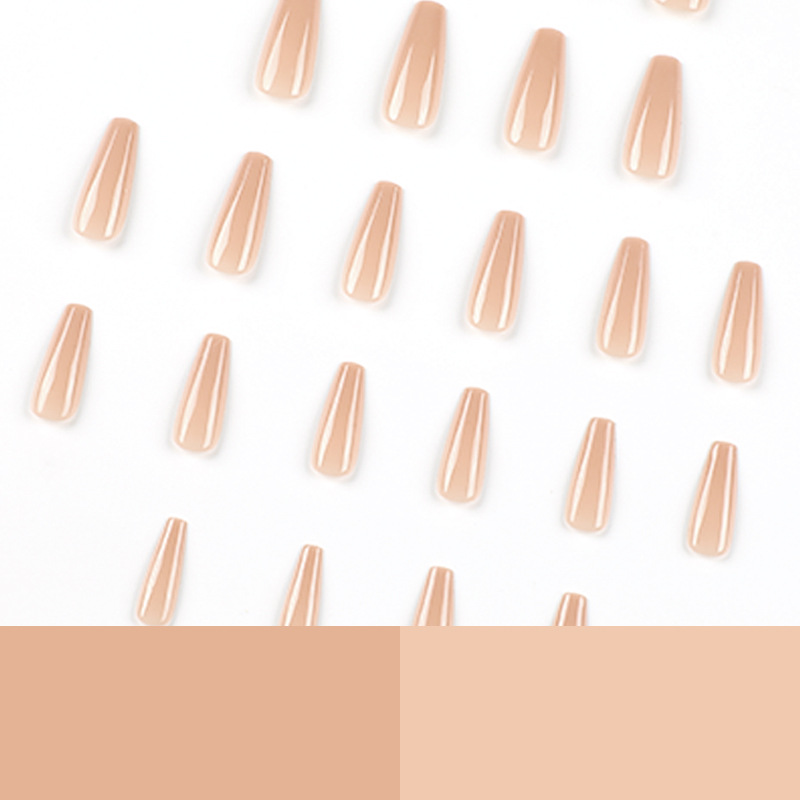 Nude Coffin Long Nails