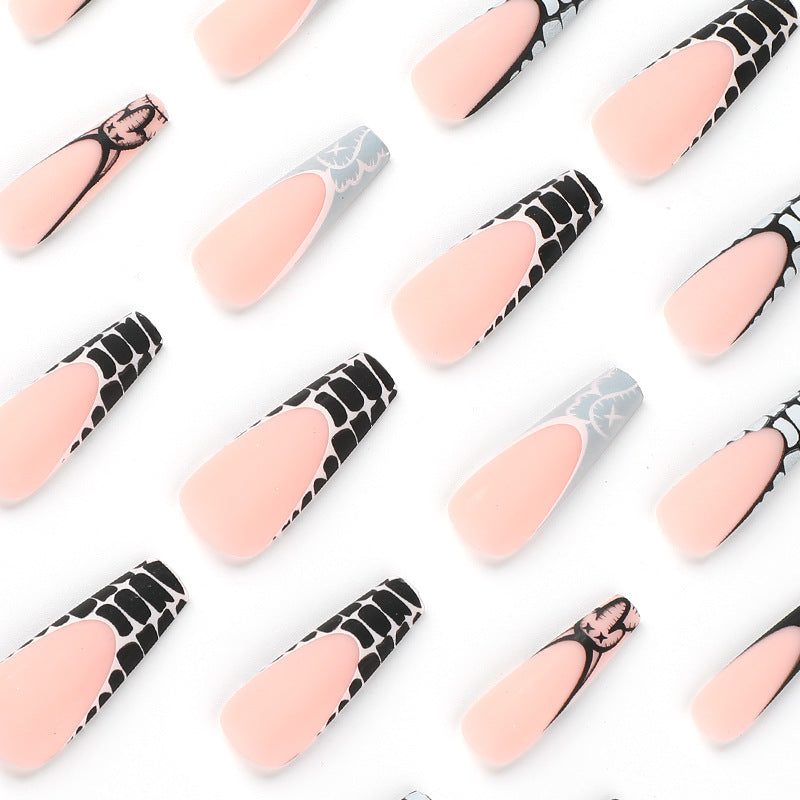 L26 Alligator scrub French long nails