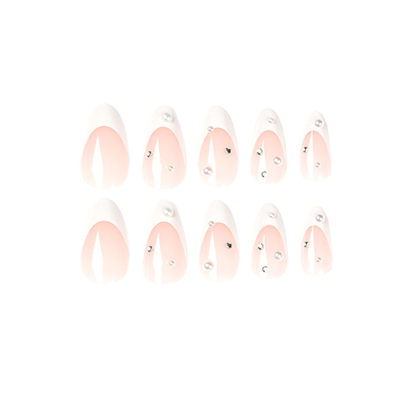 M26 Diamond White French medium Nail