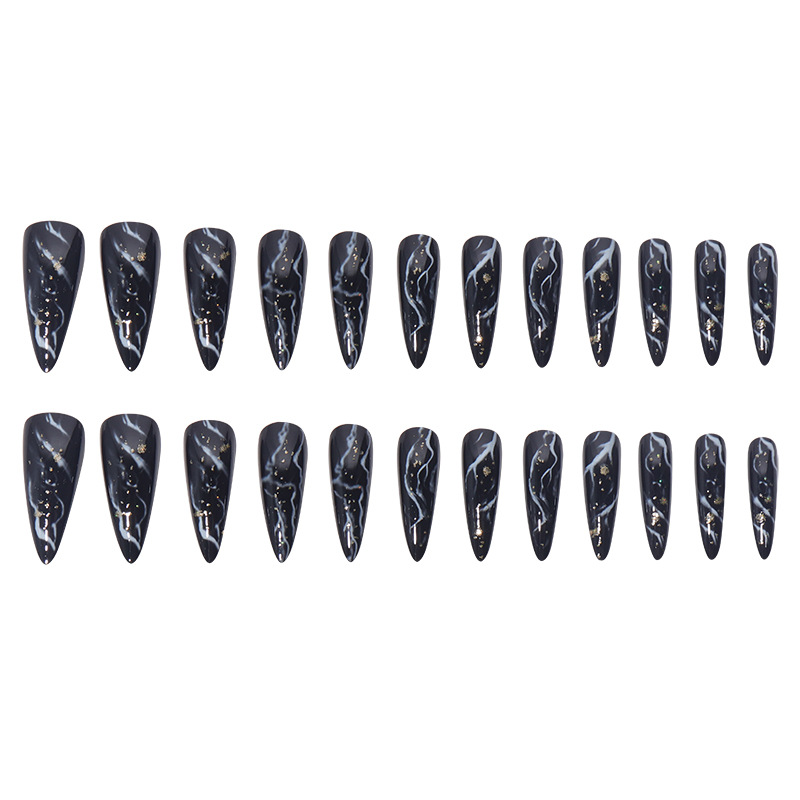 Black Shadow Long Nails