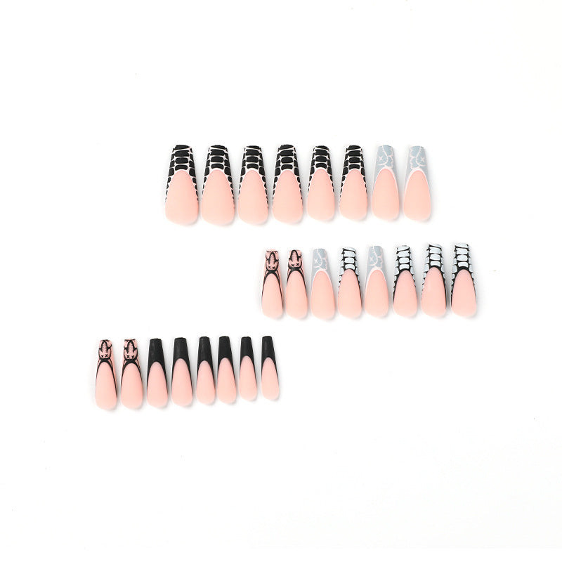 L26 Alligator scrub French long nails