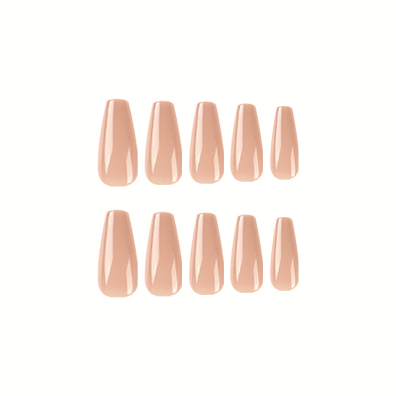 Nude Coffin Long Nails