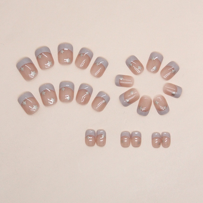 Grey Star Short Nails