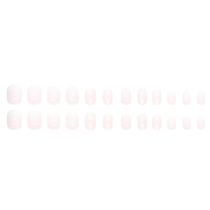 White cotton Short Nails