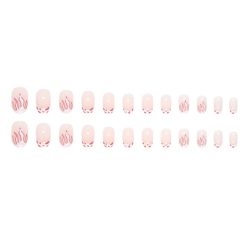 Flame French Tip Medium Nails