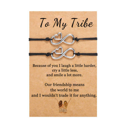 For Friend - Our Friendship Means the World to Me Infinity Heart Beat Bracelet