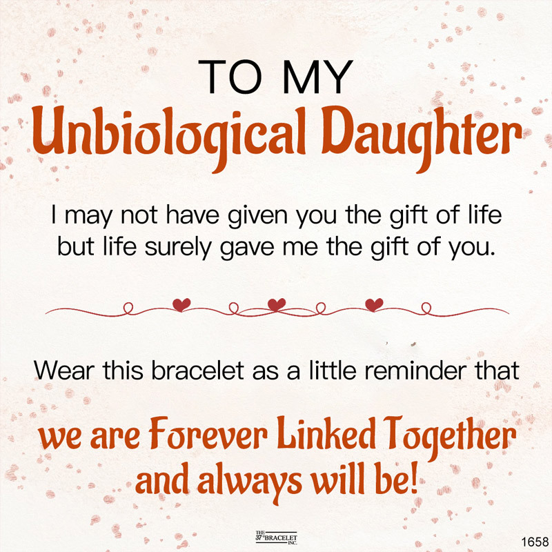 For Unbiological Daughter - We Are Forever Linked Together And Always Will Be Double Heart Bracelet