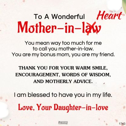 Mother-In-Law - Love, Your Daughter-In-Love Heart to Heart Bracelet