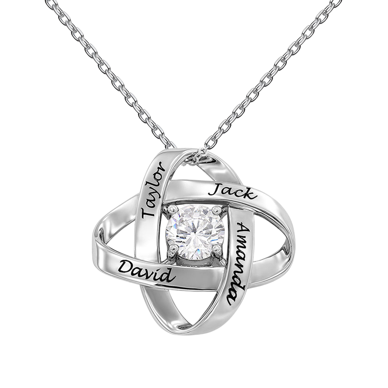 For Mother - Specialized With Kids' Names Eternal Knot Necklace