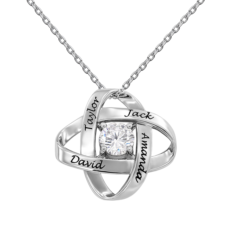 For Mother - Specialized With Kids' Names Eternal Knot Necklace