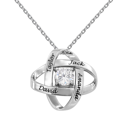 For Mother - Specialized With Kids' Names Eternal Knot Necklace