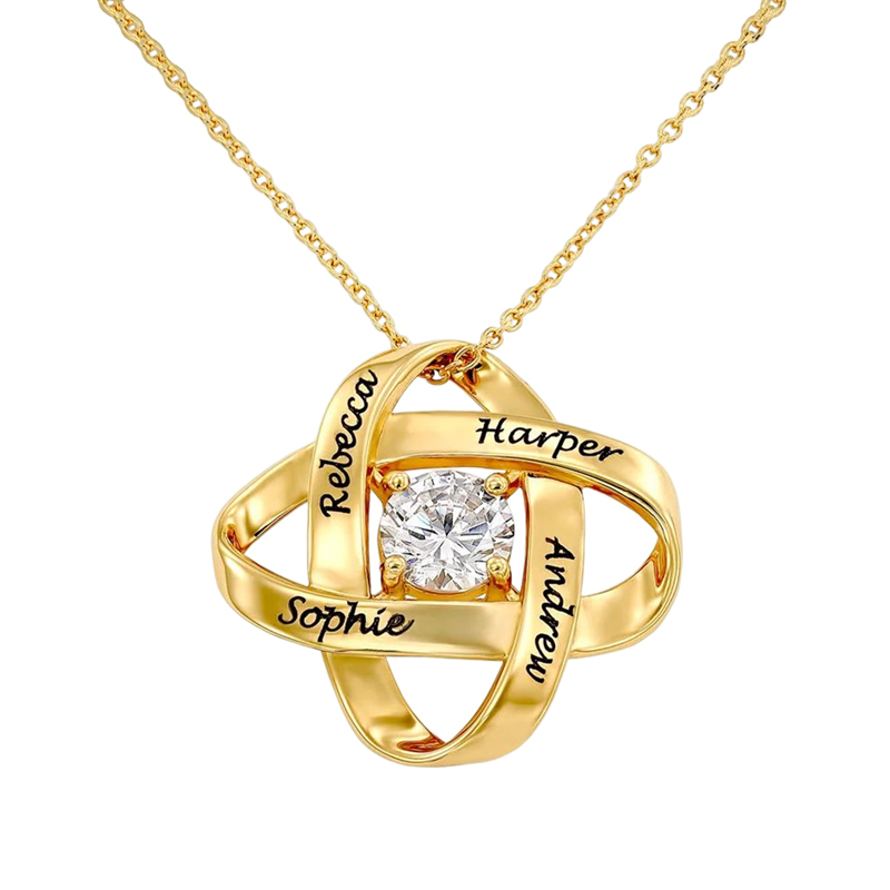 For Mother - Specialized With Kids' Names Eternal Knot Necklace