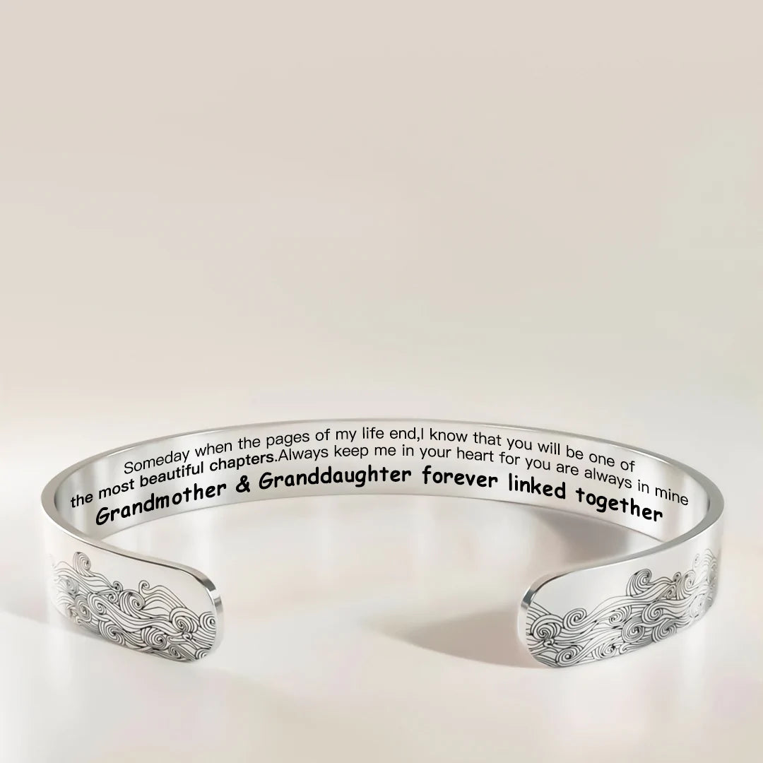 For Granddaughter - Grandmother & Granddaughter Forever Linked Together Wave Bracelet-37bracelet