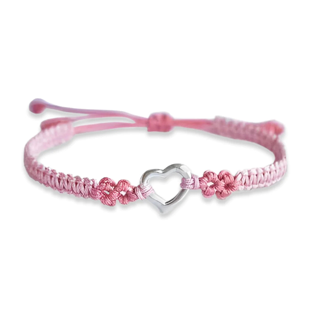 For Daughter - Mother And Daughter A Link That Can Never Be Undone Heart Peach Bracelet-37bracelet