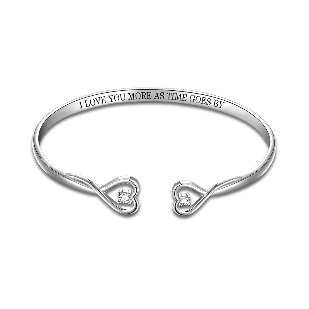 For Love - I love you more as time goes by Heart Bracelet-37bracelet