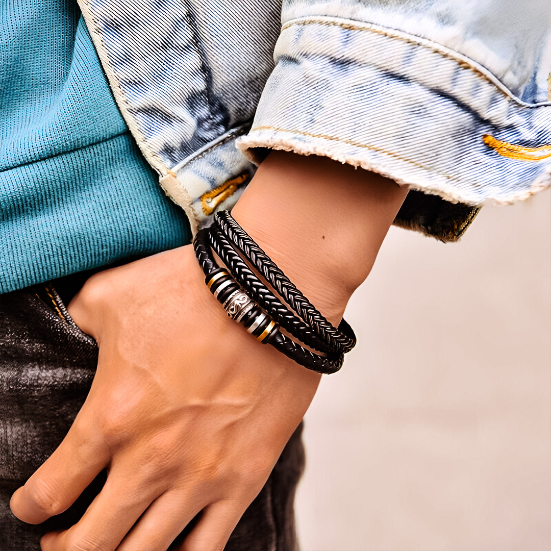 For Love - I Love You Forever and Always Vintage Bead Braided Bracelet