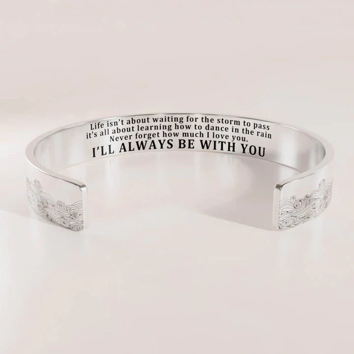 For Great-Granddaughter - I'll Always Be There For You Wave Cuff Bracelet-37bracelet