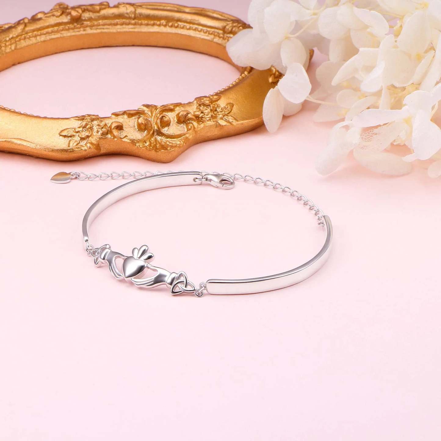 For Friend - Whenever, Wherever You Have My Heart Forever Celtic Claddagh Bracelet-37bracelet
