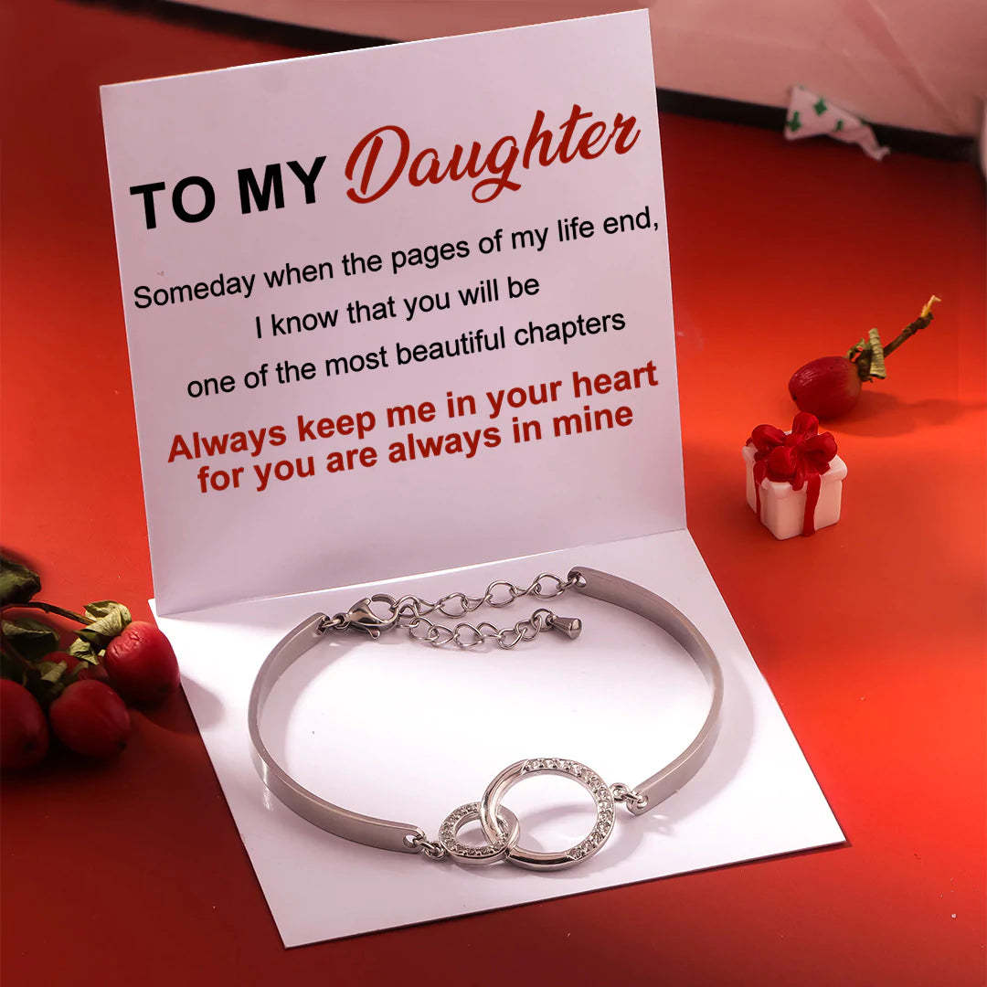 For Daughter - Mother and Daughter Forever Linked Together Circle Bracelet-37bracelet