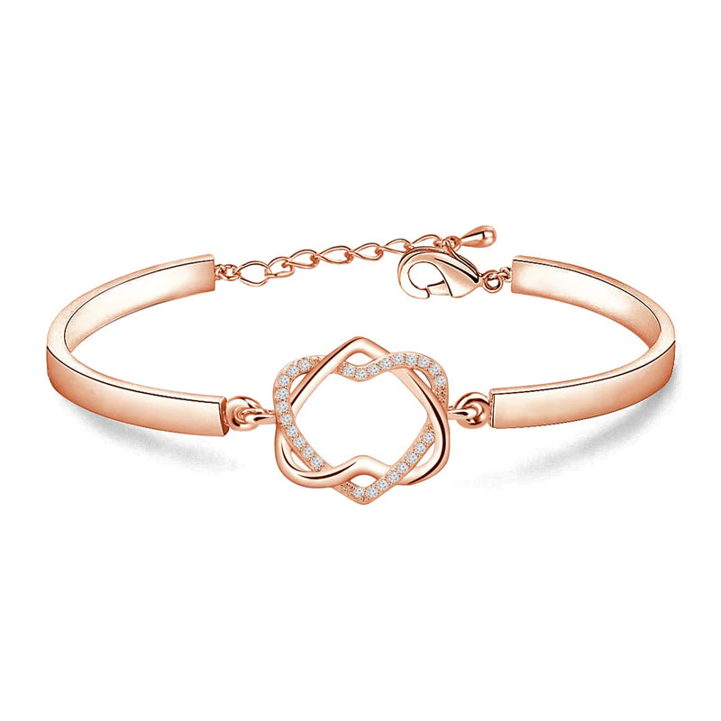 For Daughter - Mother & Daughter Forever Linked Together Heart Knot Bracelet-37bracelet