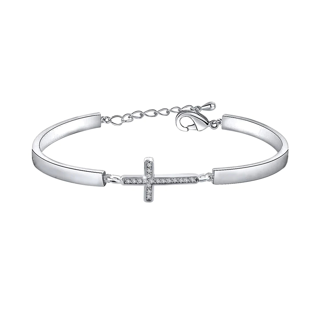 For Granddaughter - Pray On It Pray Over It Pray Through It Crucifix Bracelet-37bracelet