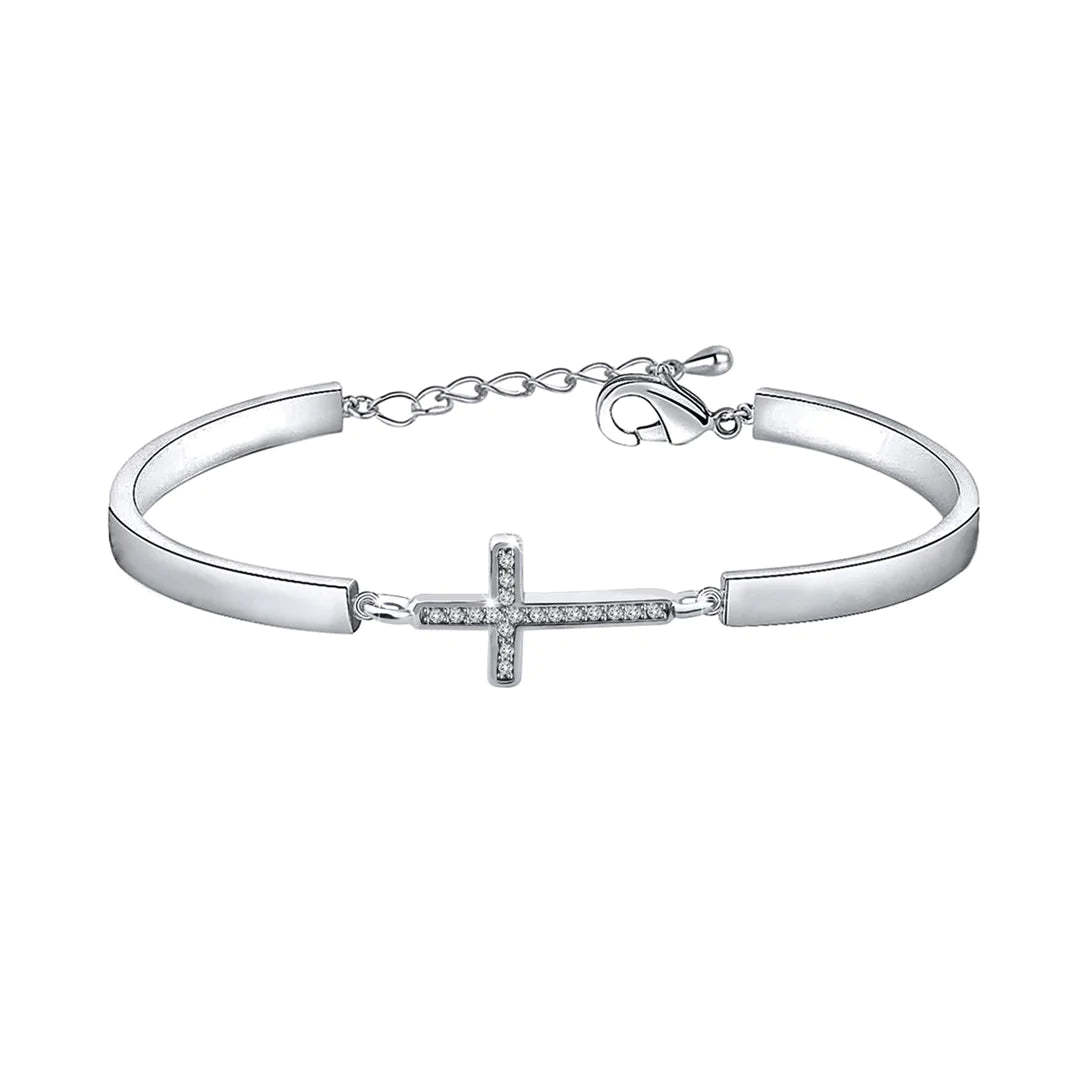 For Granddaughter - Pray On It Pray Over It Pray Through It Crucifix Bracelet-37bracelet