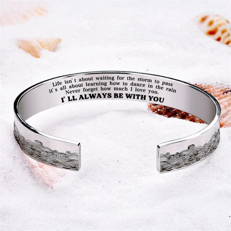 For Granddaughter - I'll Always Be There For You Wave Cuff Bracelet-37bracelet