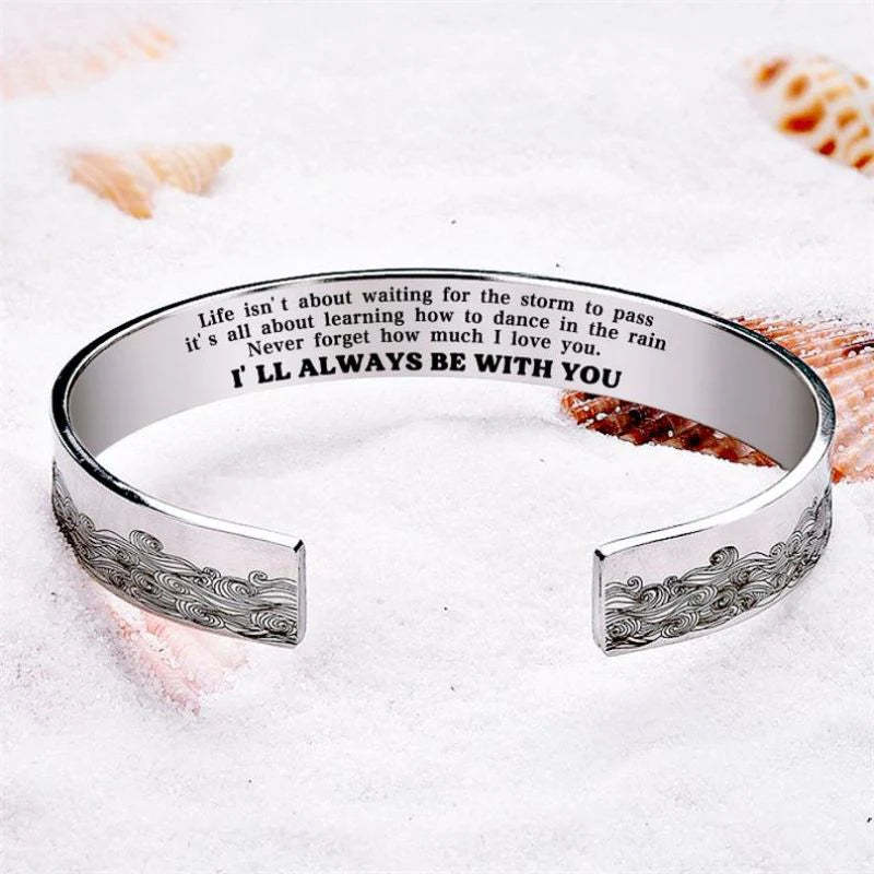 For Granddaughter - I'll Always Be There For You Wave Cuff Bracelet-37bracelet