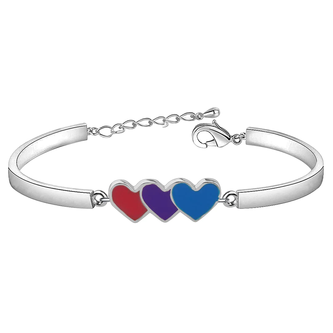 For Granddaughter - You Are Unique You Are Beautiful You Are Loved Three Heart Bracelet-37bracelet