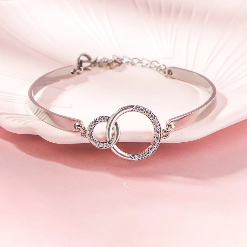 For Daughter - Mother & Daughter Forever linked Forever Loved Circle Bracelet-37bracelet