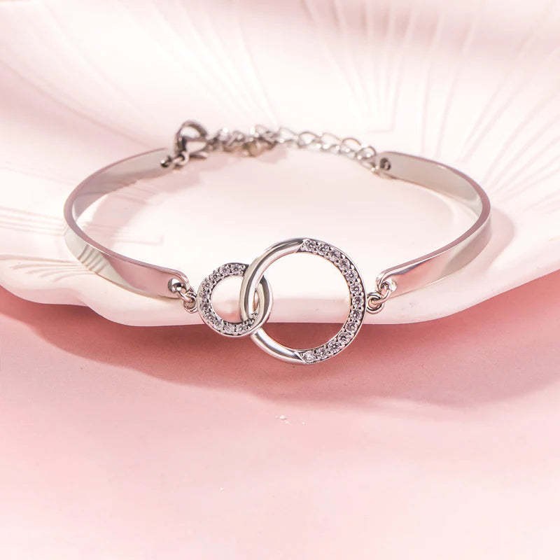 For Friend - NOT SISTERS BY BLOOD BUT SISTERS BY HEART Circle Bracelet-37bracelet